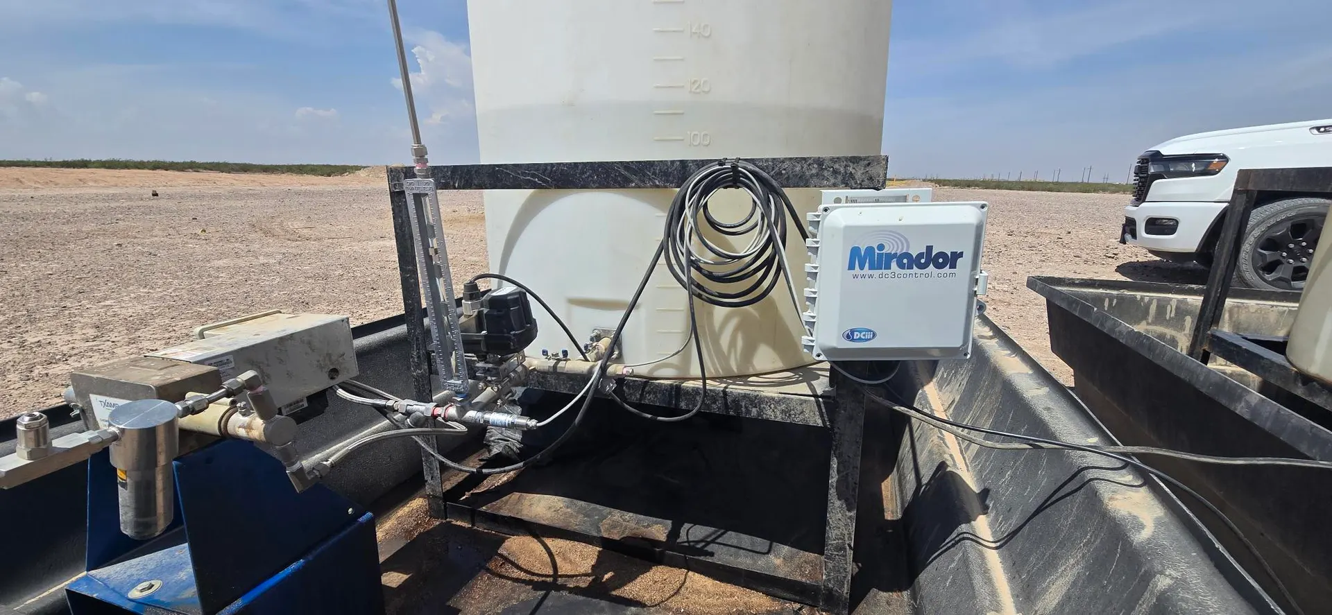 Mirador controller with Tuthill pump on chemical tank