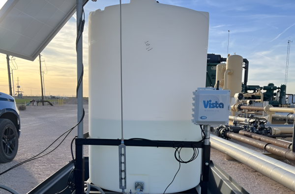 Vista water monitoring LTE controller on chemical tank